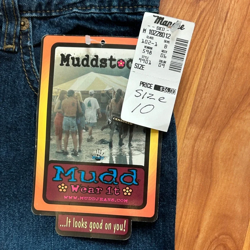 Vintage Y2K Muddstock Denim Jorts Deadstock Mudd Jeans Long Shorts Size 10
